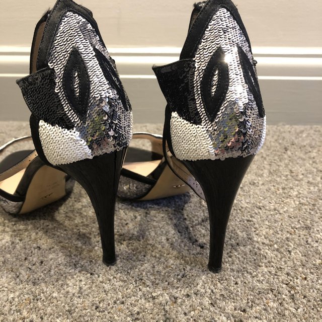 Image 2 of Armani Sequin and Patent Black/White Shoes