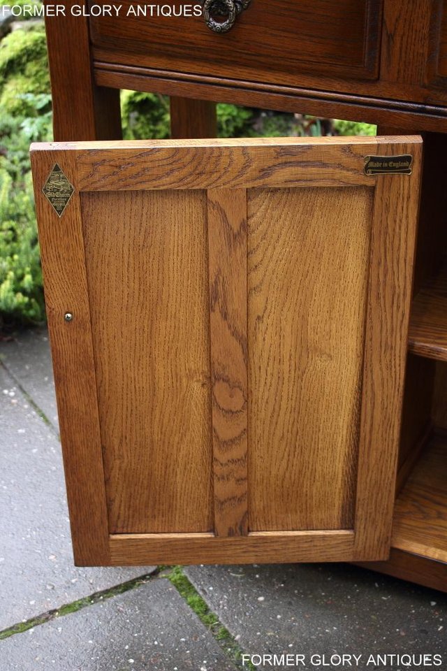 Image 8 of AN OLD CHARM LIGHT OAK CONSOLE TABLE SIDEBOARD DRESSER BASE
