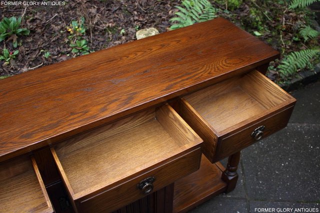 Image 16 of AN OLD CHARM LIGHT OAK CONSOLE TABLE SIDEBOARD DRESSER BASE