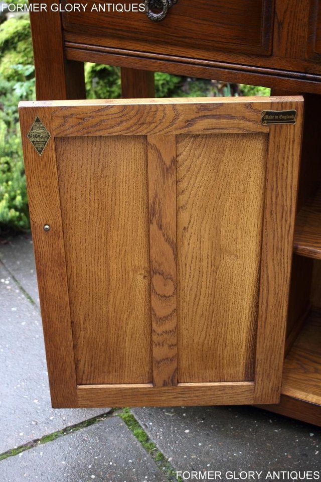 Image 30 of AN OLD CHARM LIGHT OAK CONSOLE TABLE SIDEBOARD DRESSER BASE