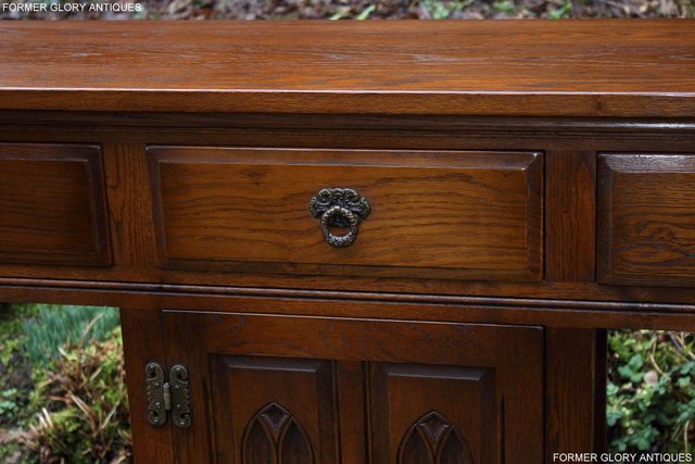 Image 37 of AN OLD CHARM LIGHT OAK CONSOLE TABLE SIDEBOARD DRESSER BASE