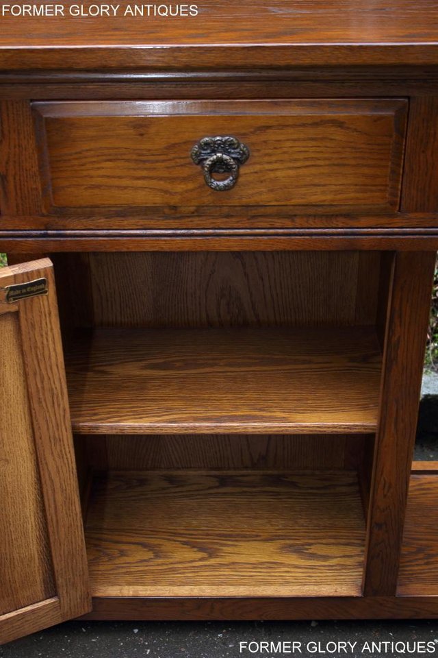 Image 38 of AN OLD CHARM LIGHT OAK CONSOLE TABLE SIDEBOARD DRESSER BASE