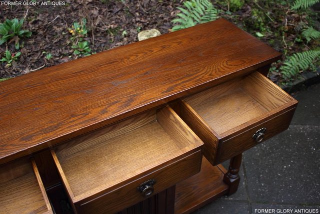 Image 46 of AN OLD CHARM LIGHT OAK CONSOLE TABLE SIDEBOARD DRESSER BASE