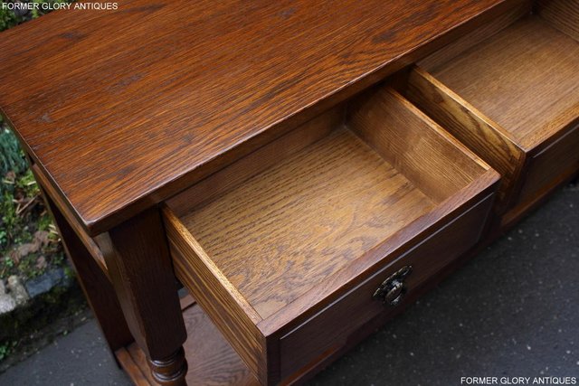 Image 51 of AN OLD CHARM LIGHT OAK CONSOLE TABLE SIDEBOARD DRESSER BASE