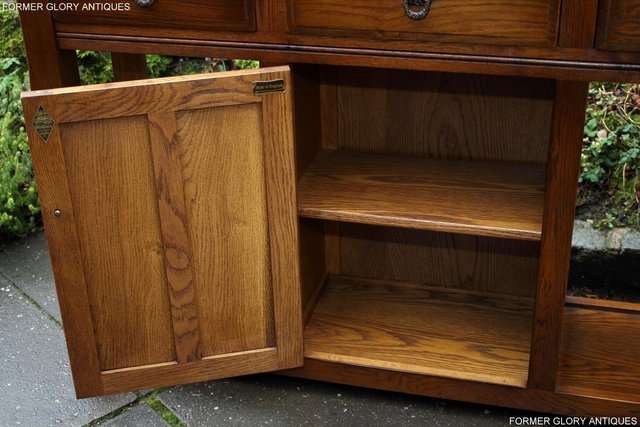 Image 69 of AN OLD CHARM LIGHT OAK CONSOLE TABLE SIDEBOARD DRESSER BASE