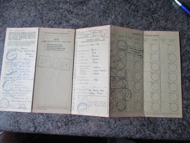 Image 2 of Vintage Vehicle registration Book