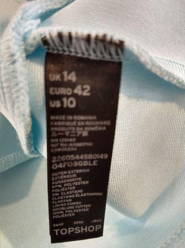 Image 3 of Topshop blue top-NEW. Size 14