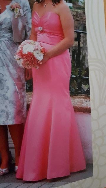 Preview of the first image of Prom Dress pink strapless long.