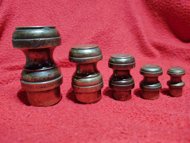Preview of the first image of 5 Antique/Vintage Brass Weights.