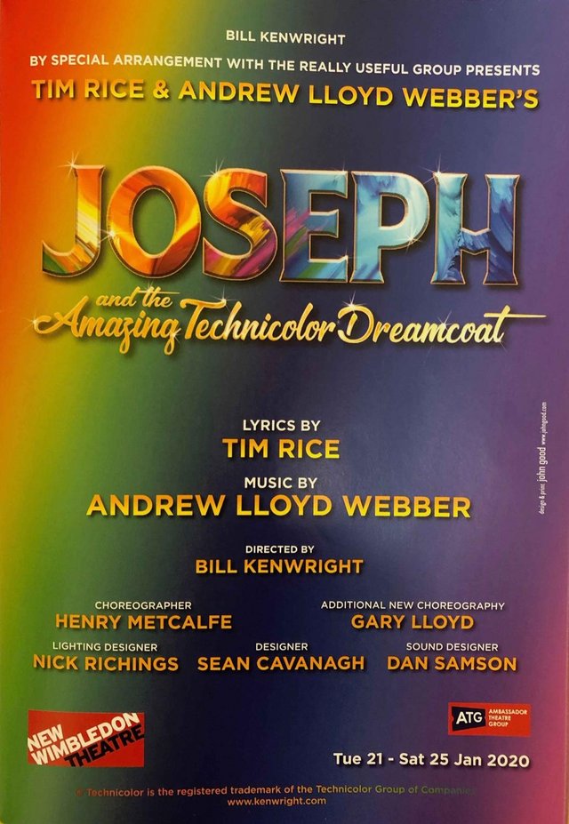 Preview of the first image of Joseph & Amazing Technicolour Dreamcoat Programme 2020.