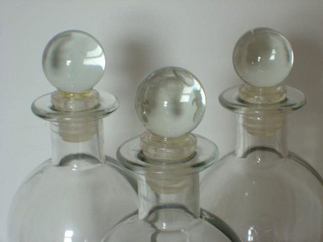 Image 6 of DUNELM Set 3 Glass Bathroom Bottles