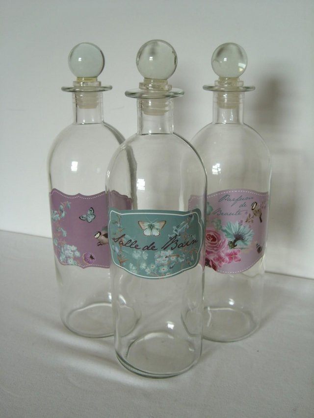 Image 8 of DUNELM Set 3 Glass Bathroom Bottles