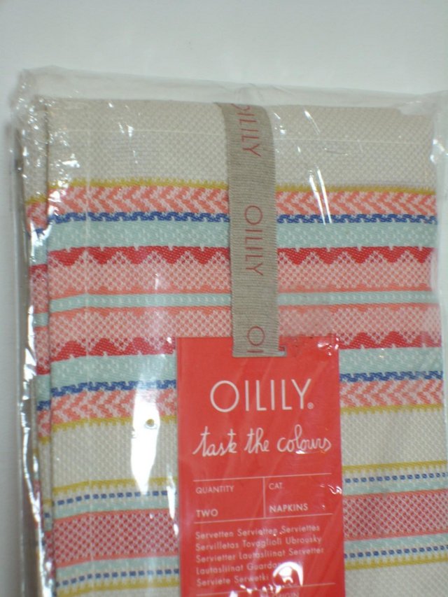 Image 2 of Pair OILILY Taste the Colours Napkins NEW!