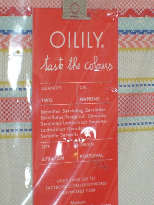Image 3 of Pair OILILY Taste the Colours Napkins NEW!