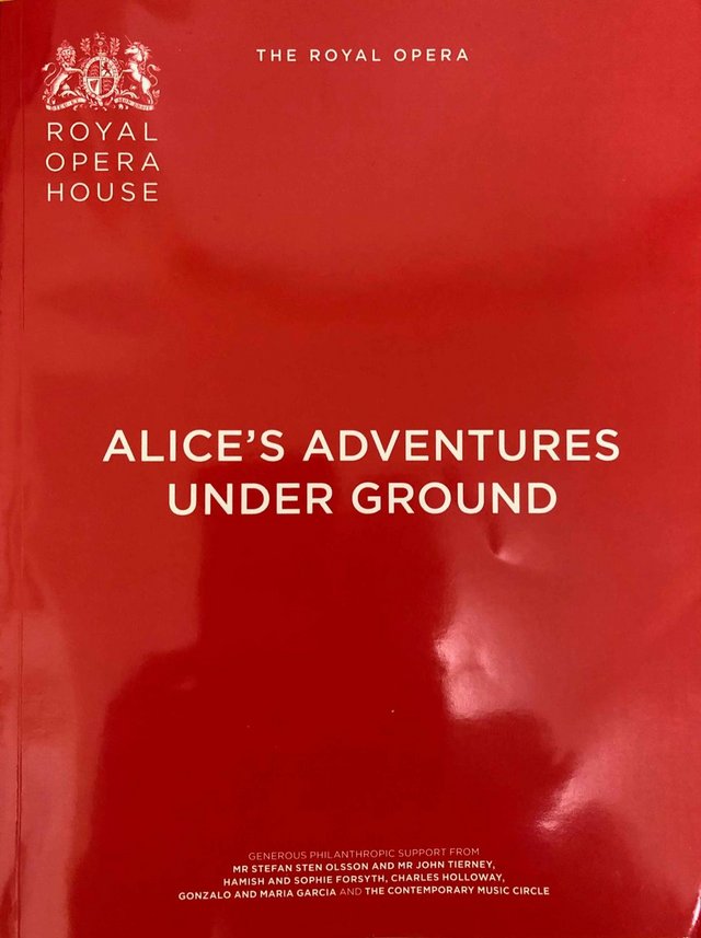 Preview of the first image of Alice's Adventures Under Ground, Rl Opera Hs Programme 2020.