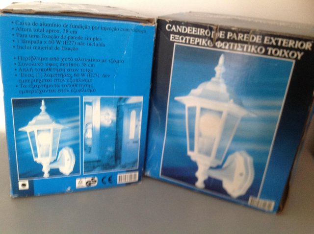 Preview of the first image of PORCH LIGHTS LANTERN WHITE A PAIR NEW BOXED.