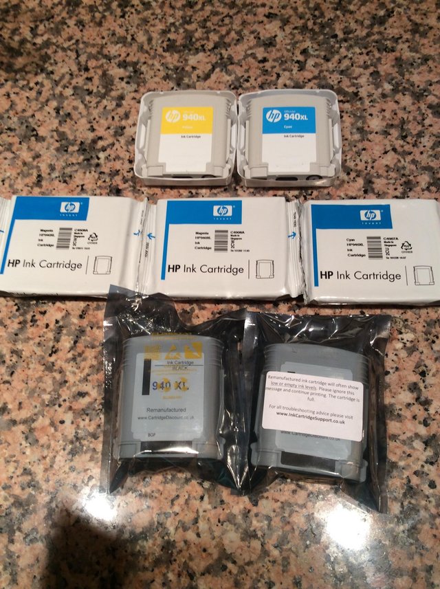 Preview of the first image of Genuine HP940XL Ink cartridges x 5, + 2 others.