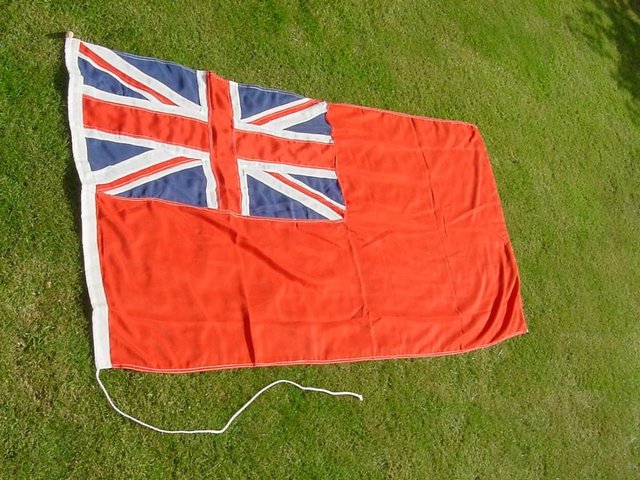 Preview of the first image of Red Ensign flag, still in bag.
