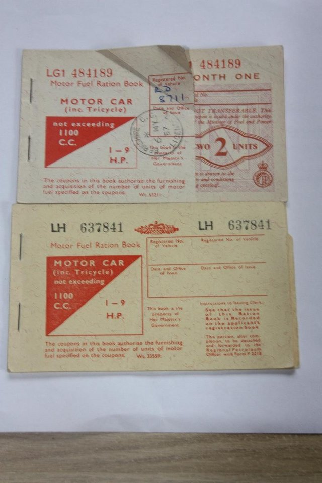 Preview of the first image of Petrol ration books.