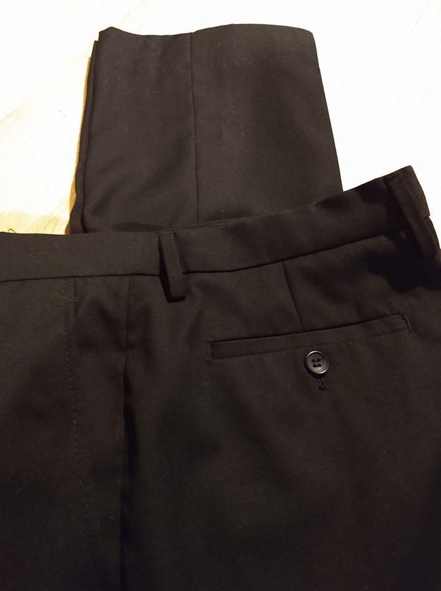 Image 6 of Cedar Wood State Slim Fit Black trousers 34" waist.Long.