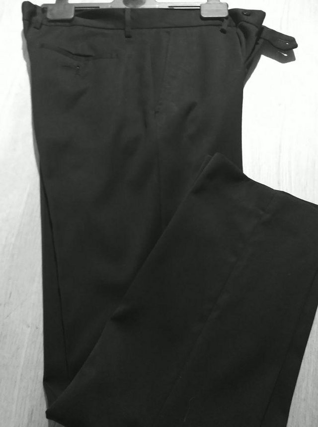 Image 2 of Cedar Wood State Regular Fit Black trousers 34" waist