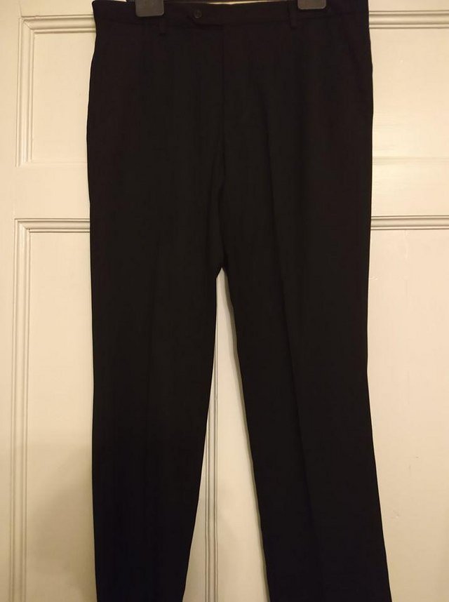 Image 4 of Cedar Wood State Regular Fit Black trousers 34" waist
