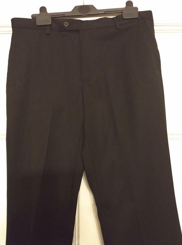 Image 5 of Cedar Wood State Regular Fit Black trousers 34" waist