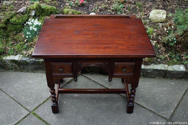 Image 54 of AN OLD CHARM TUDOR OAK SMALL WRITING TABLE DESK LAPTOP STAND