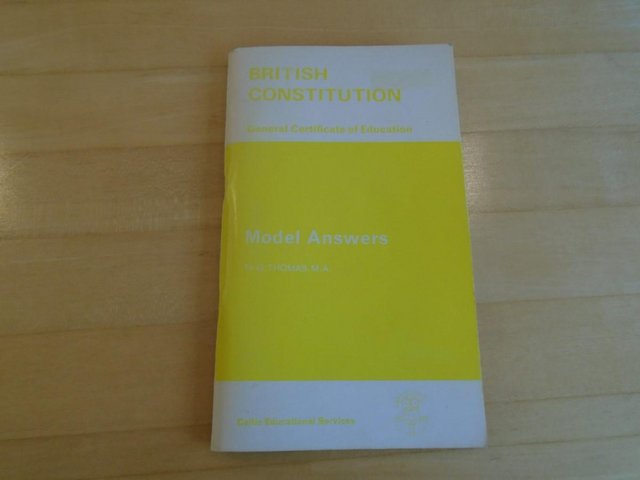 Preview of the first image of 1970 "Model Answers on British Constitution" by G. Thomas.