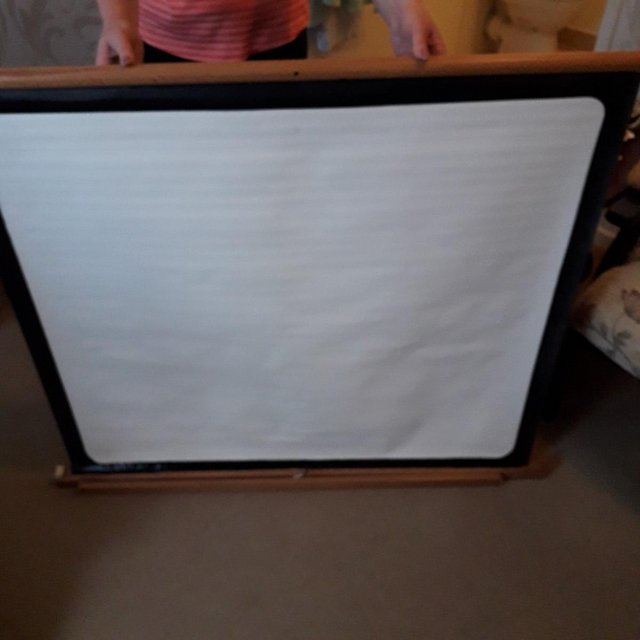 Image 2 of Antique wooden frame projector screen