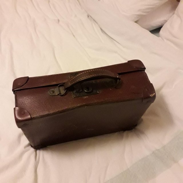 Image 2 of Antique small hand suitcase 1950s