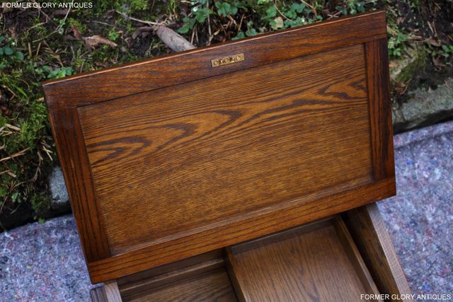 Image 18 of AN OLD CHARM LIGHT OAK WRITING SLOPE BOX TABLE DESK CABINET