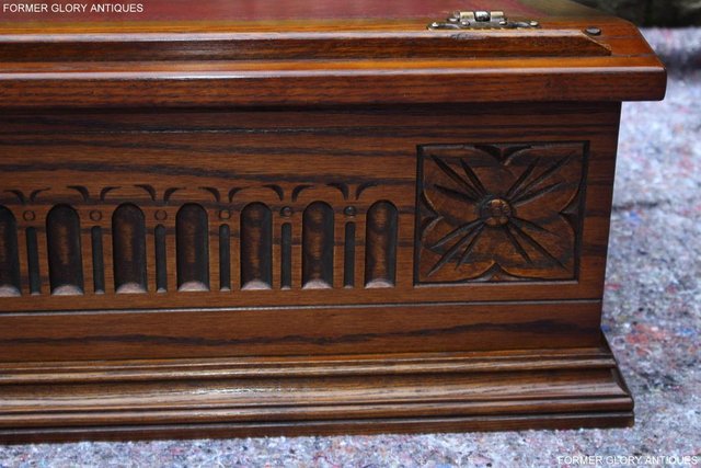 Image 21 of AN OLD CHARM LIGHT OAK WRITING SLOPE BOX TABLE DESK CABINET