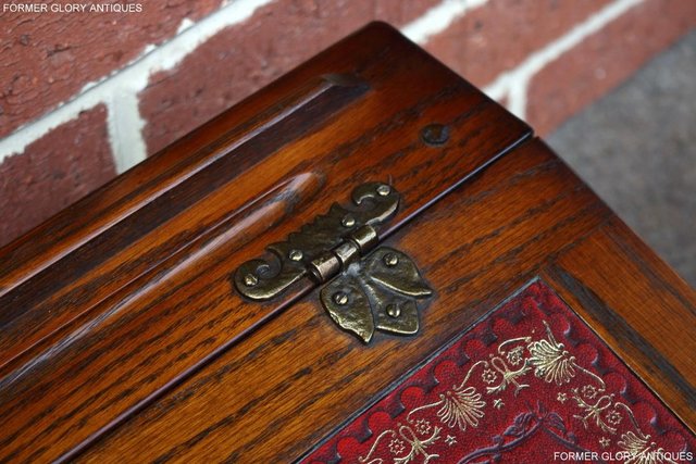 Image 33 of AN OLD CHARM LIGHT OAK WRITING SLOPE BOX TABLE DESK CABINET