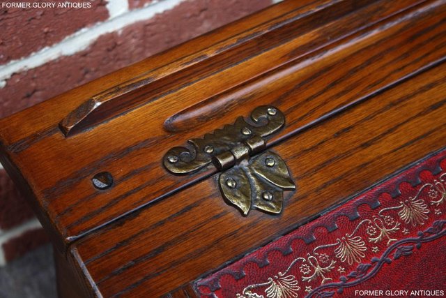 Image 39 of AN OLD CHARM LIGHT OAK WRITING SLOPE BOX TABLE DESK CABINET