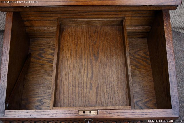 Image 45 of AN OLD CHARM LIGHT OAK WRITING SLOPE BOX TABLE DESK CABINET