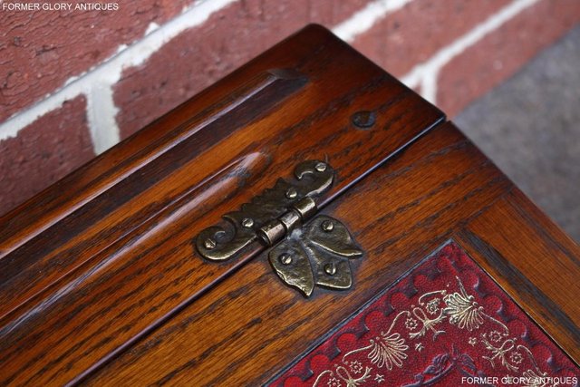 Image 49 of AN OLD CHARM LIGHT OAK WRITING SLOPE BOX TABLE DESK CABINET