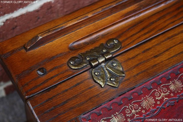 Image 81 of AN OLD CHARM LIGHT OAK WRITING SLOPE BOX TABLE DESK CABINET