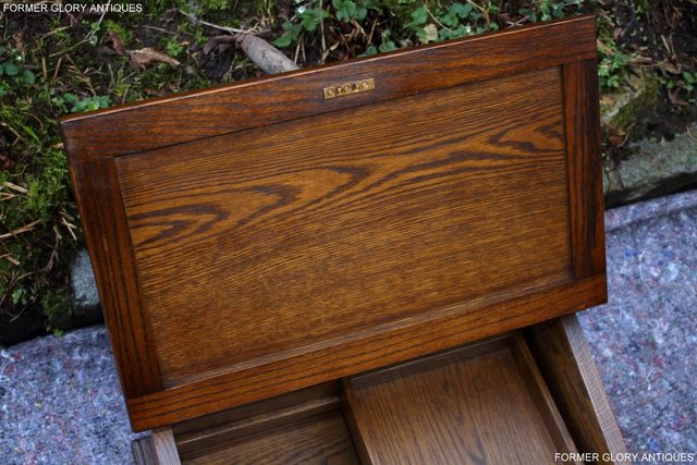 Image 93 of AN OLD CHARM LIGHT OAK WRITING SLOPE BOX TABLE DESK CABINET