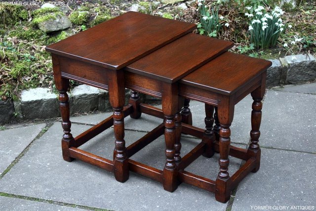 Image 94 of TITCHMARSH AND GOODWIN NEST OF THREE SOLID OAK COFFEE TABLES