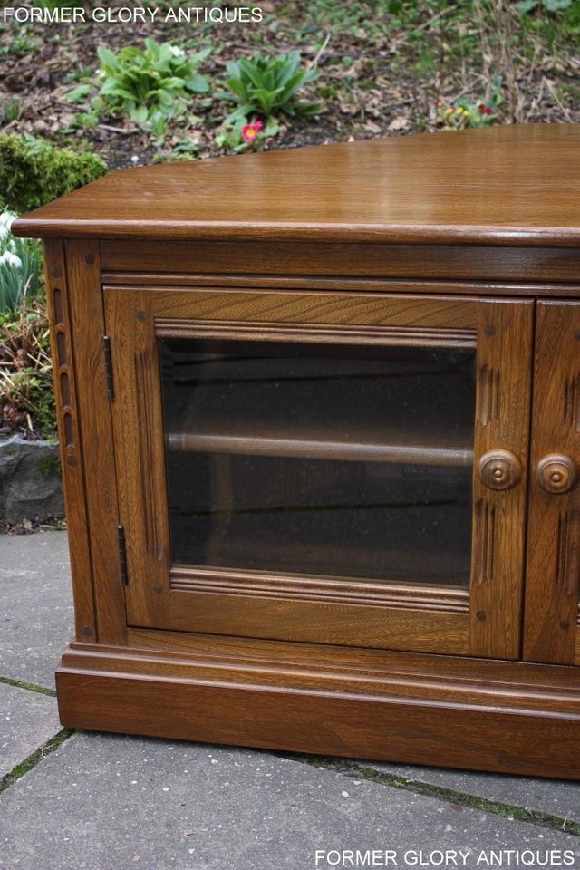 Image 39 of AN ERCOL GOLDEN DAWN CORNER TV CABINET DVD STAND TABLE UNIT