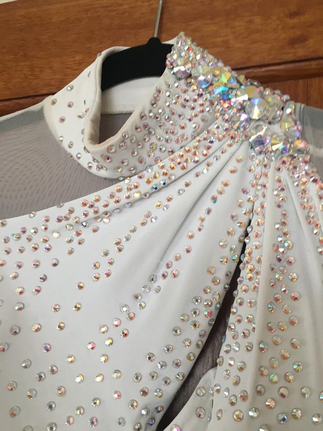 Preview of the first image of Competition Latin White Dress (size 10/12).