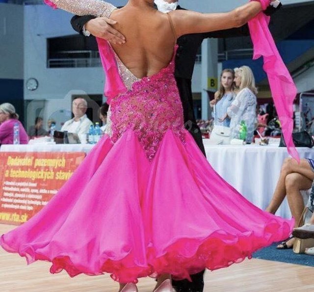 Image 2 of Competition pink / silver ballroom dress (size 10/12)