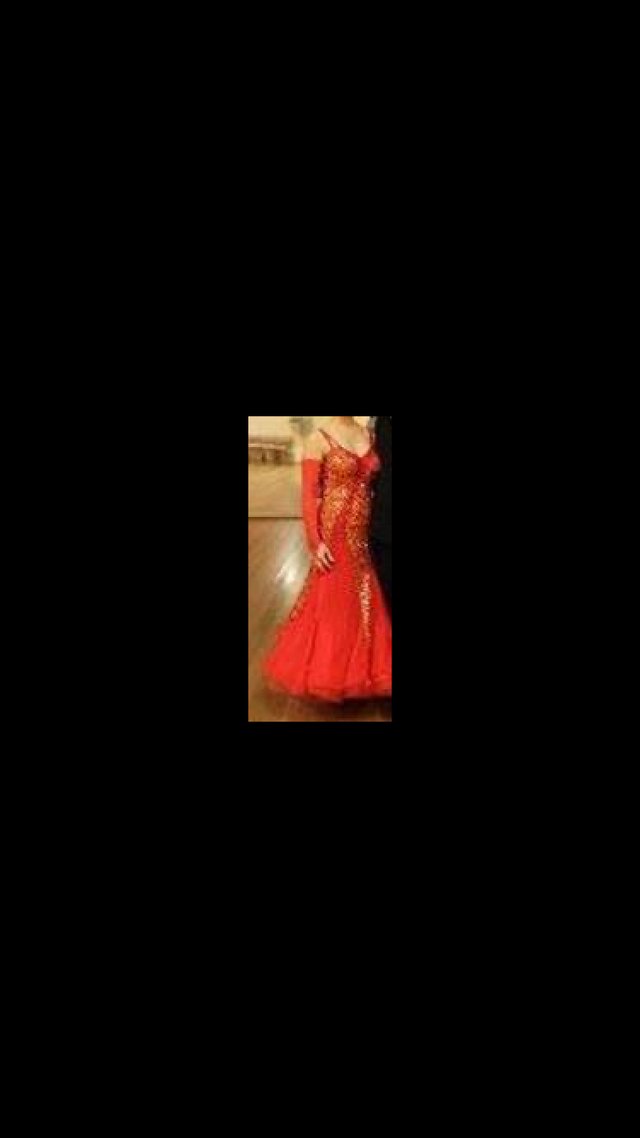 Image 2 of Competition Red/Gold Sequin Ballroom dress (size10/12)