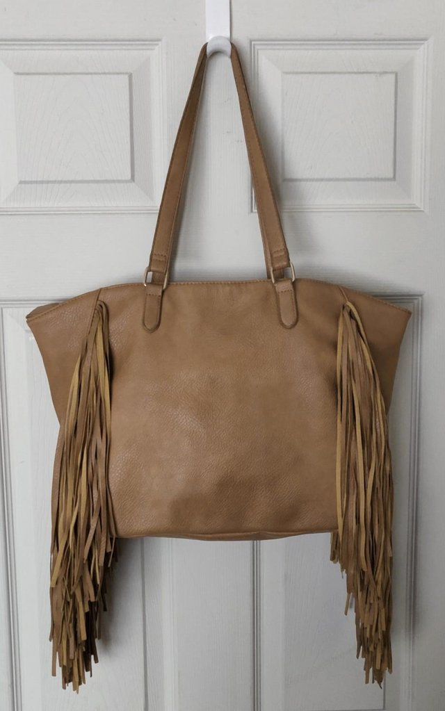 Image 2 of Gorgeous Tan Faux Leather Tote Bag  BX26