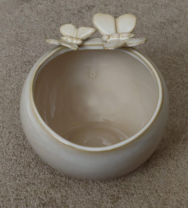 Preview of the first image of Lovely Neutral Coloured Butterfly Planter  BX27.