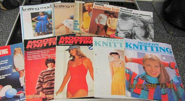 Preview of the first image of 10 VINTAGE MACHINE KNITTING MAGS - MODERN MACHINE KNITING.