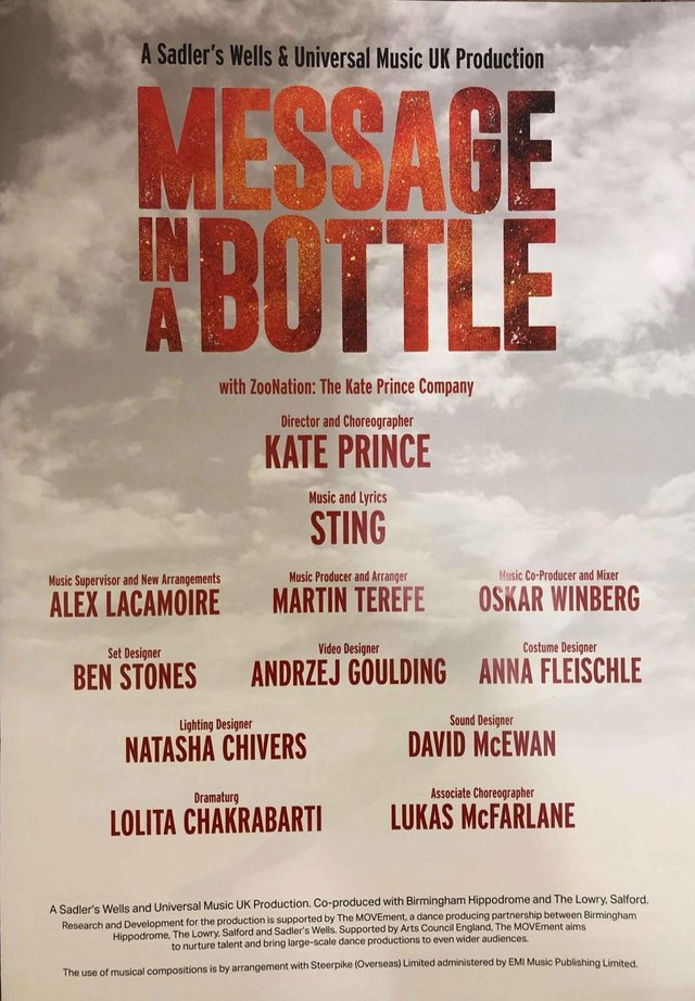 Image 2 of Message in a Bottle, Sadler's Wells Programme 2020