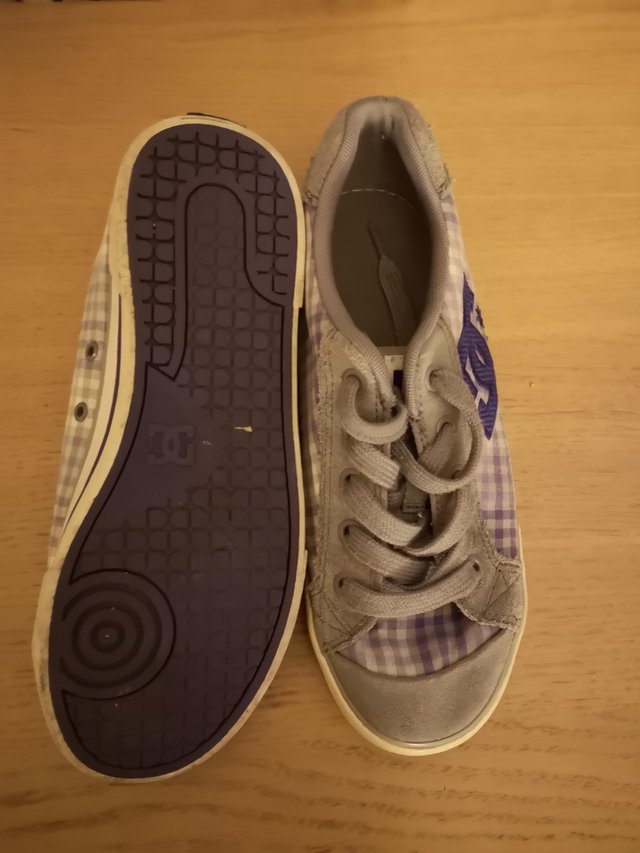 Preview of the first image of Converse grey/lilac sneakers  size 6.5.