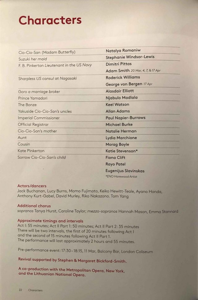 Image 2 of Madam Butterfly ENO London Coliseum Programme 2020